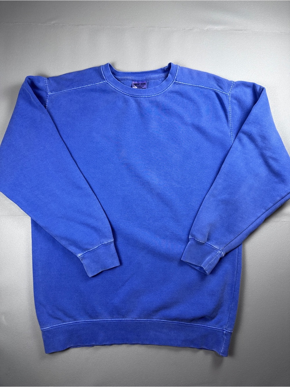 Comfort Colors Garment Dyed Blue Crewneck Sweatshirt Men’s M 100% Cotton